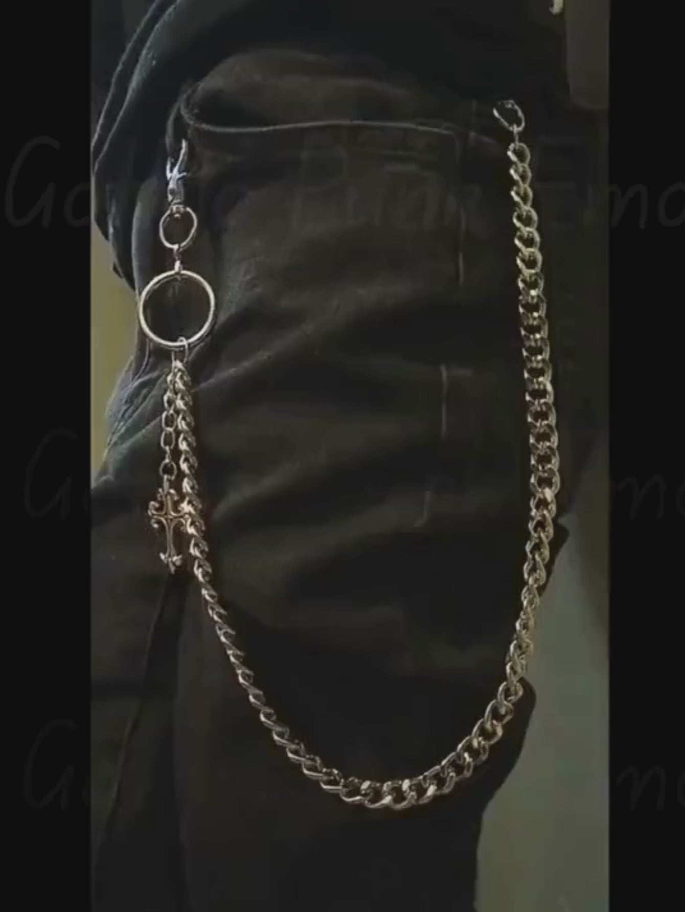 Pants Wallet Chain Cross Men Women