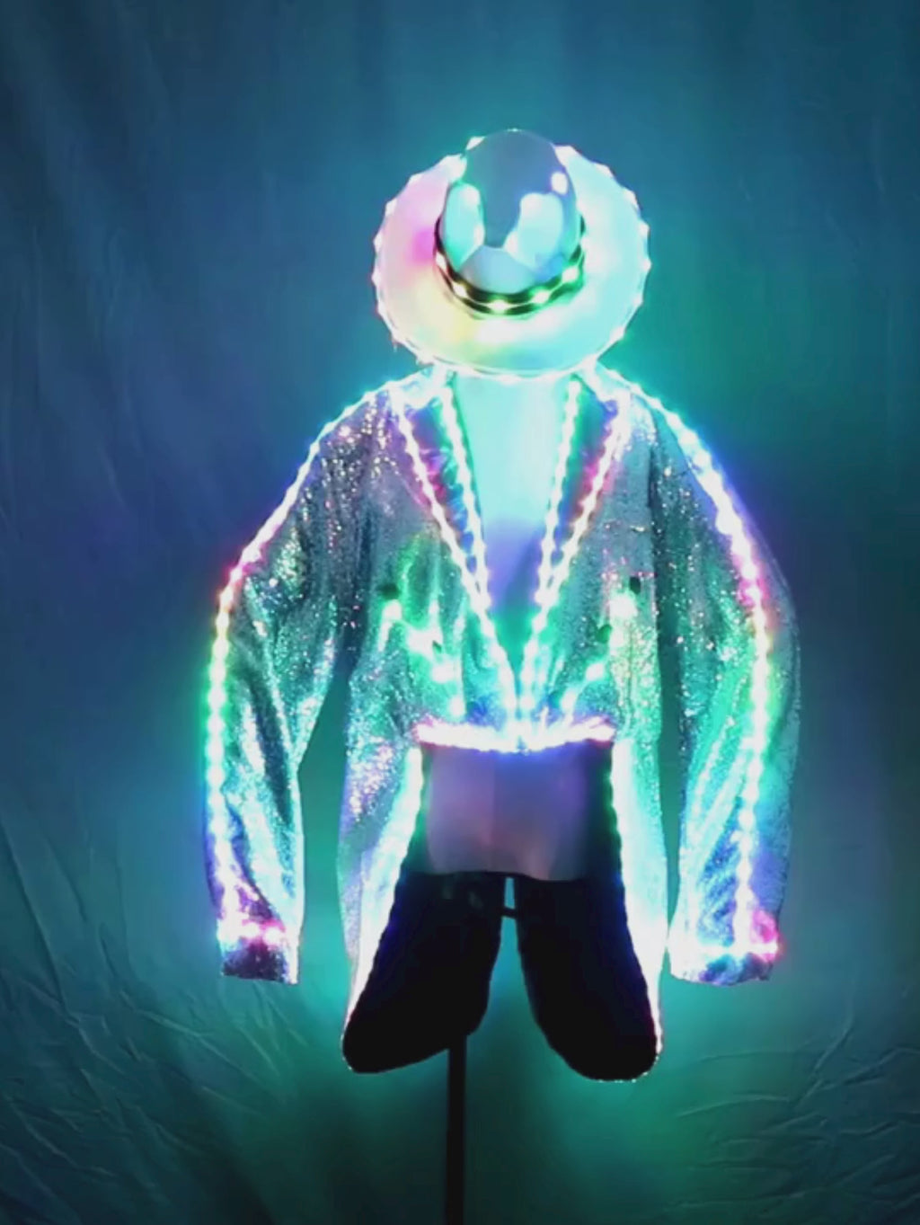Sequin Party Festival Tuxedo Led Light Costume