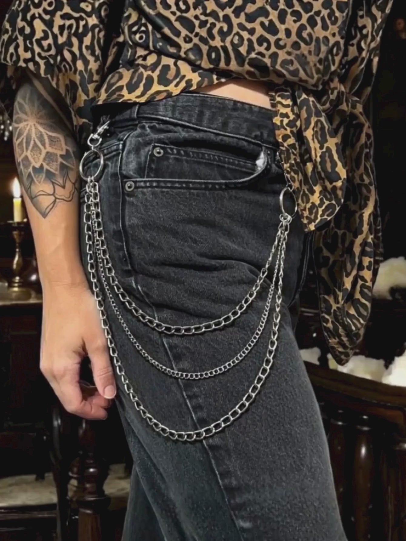 3 Layer O Ring Wallet Chain