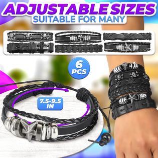 Skull Star Punk Rock Bracelet Set