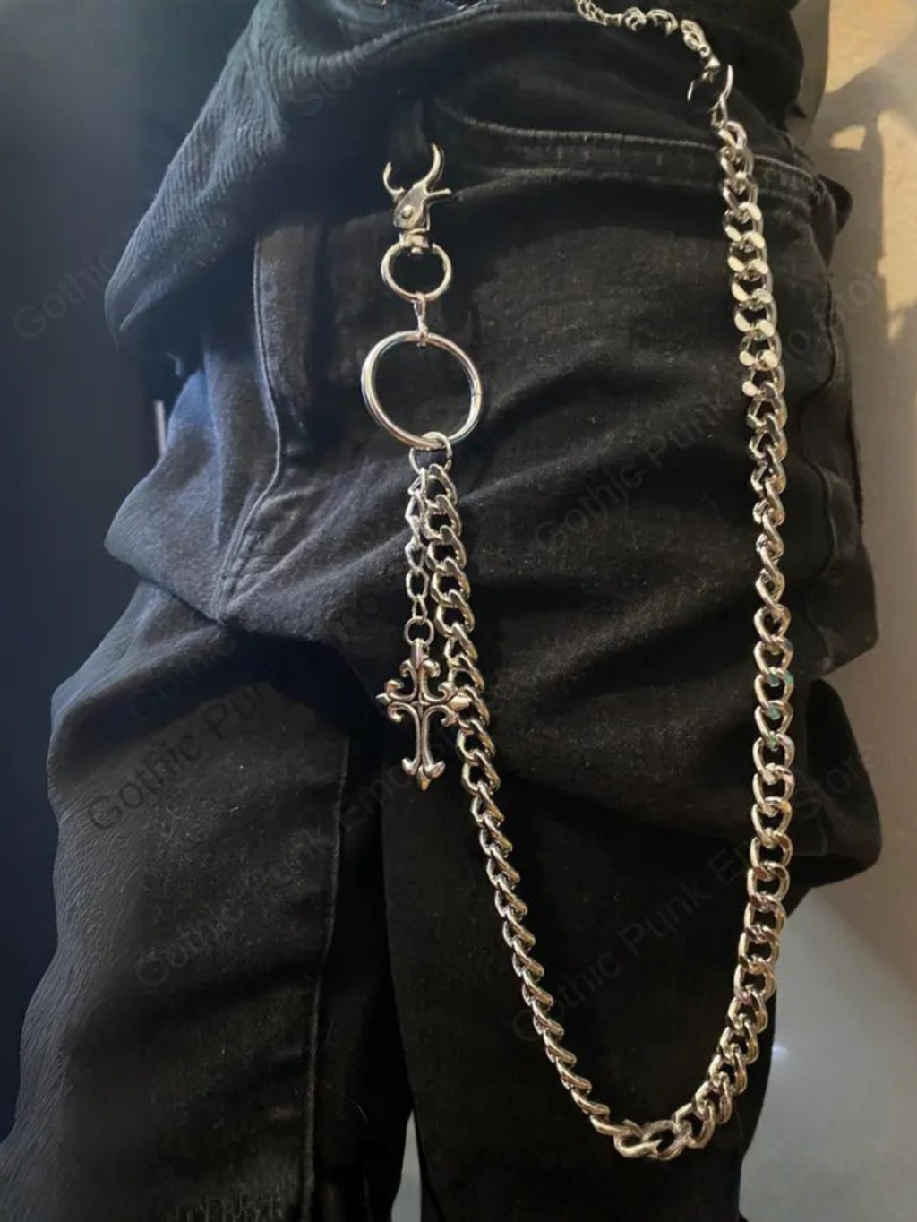 Pants Wallet Chain Cross Men Women