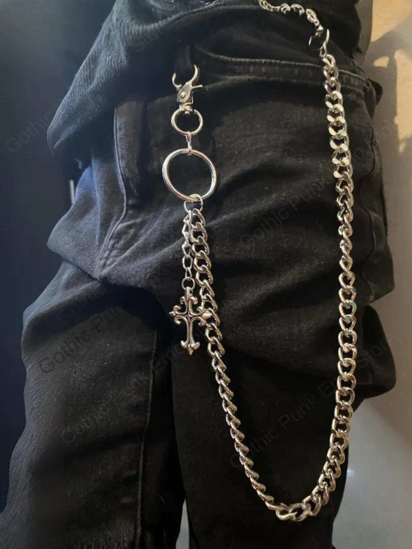 Pants Wallet Chain Cross Men Women