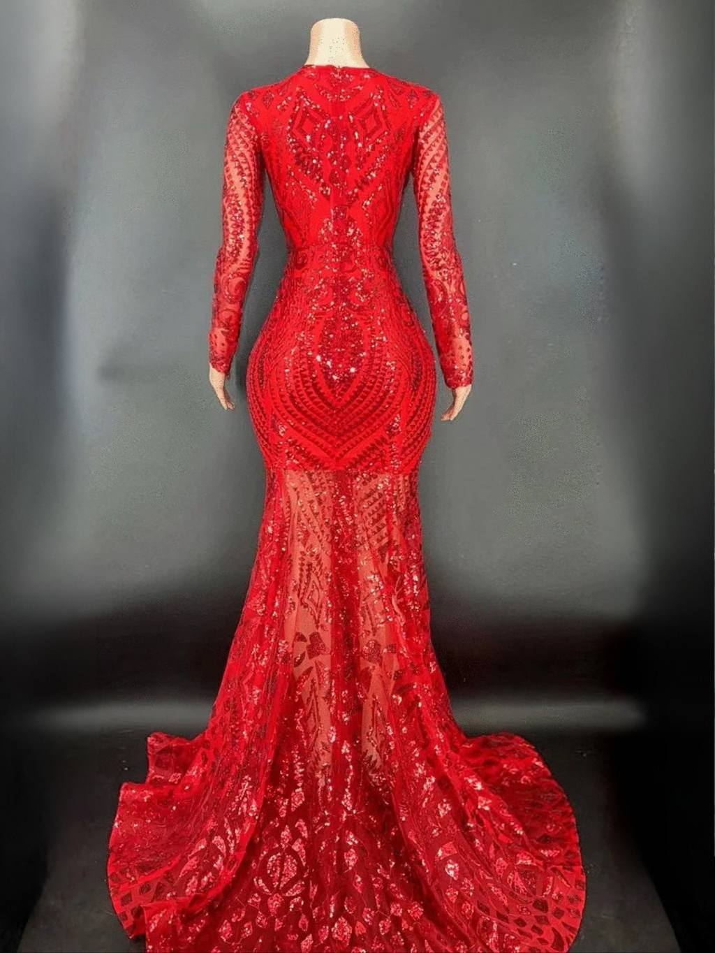 Red Sequence Gown