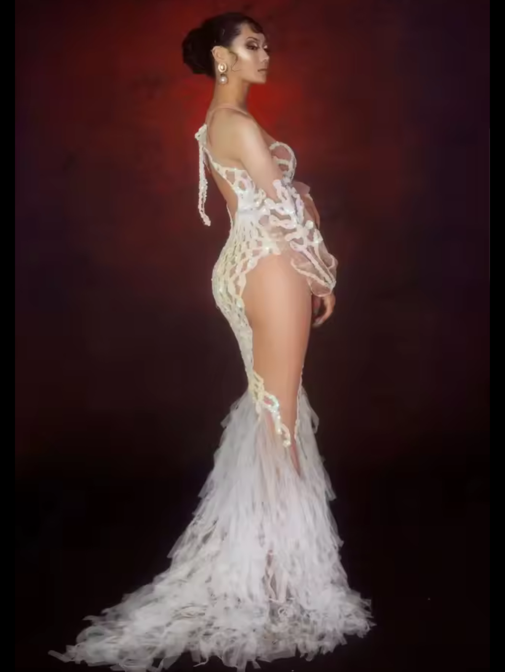 White Sequence Dress