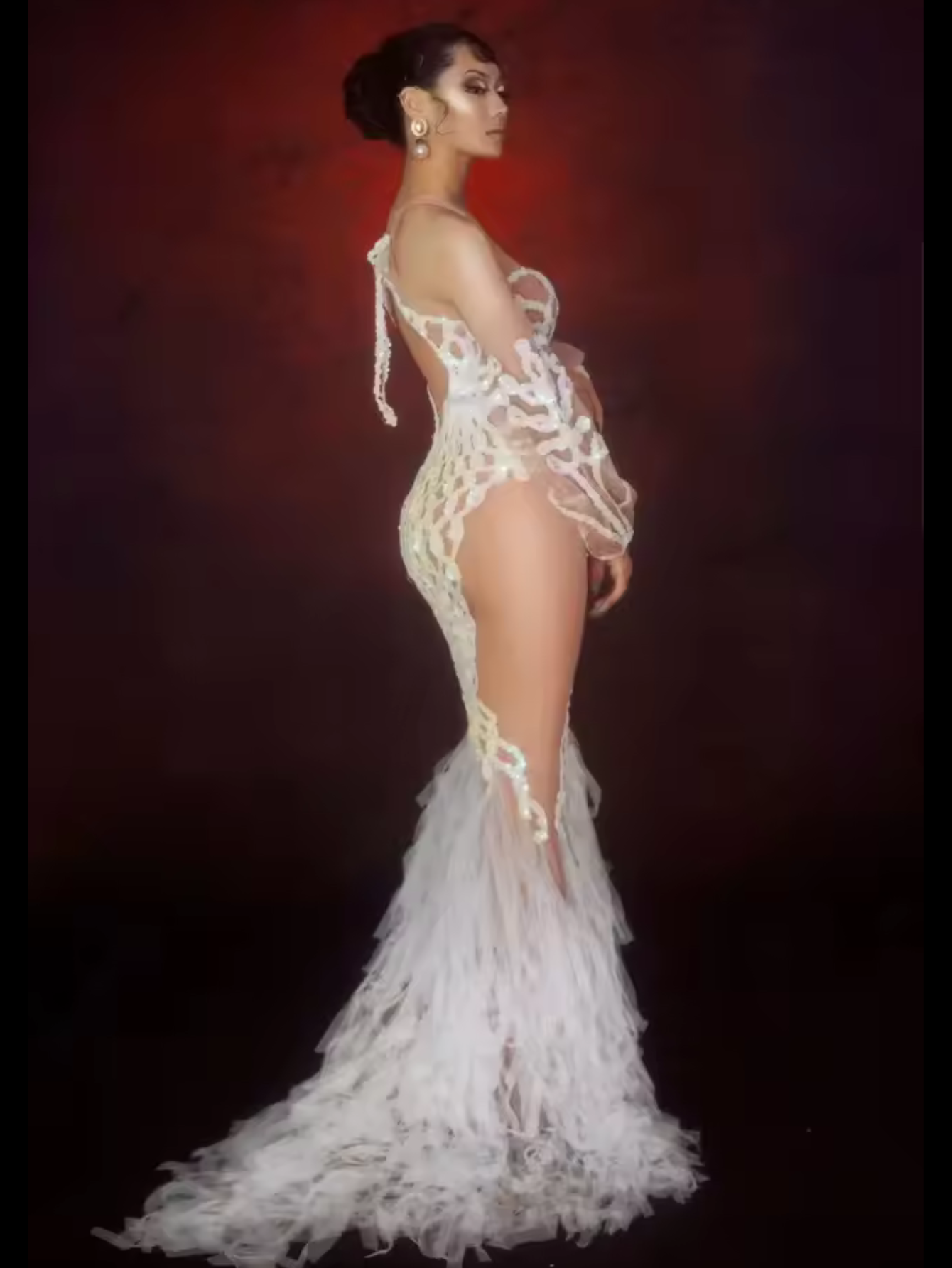 White Sequence Dress