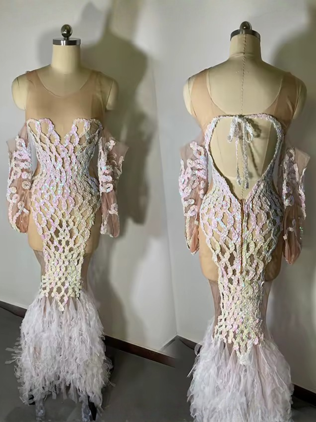 White Sequence Dress