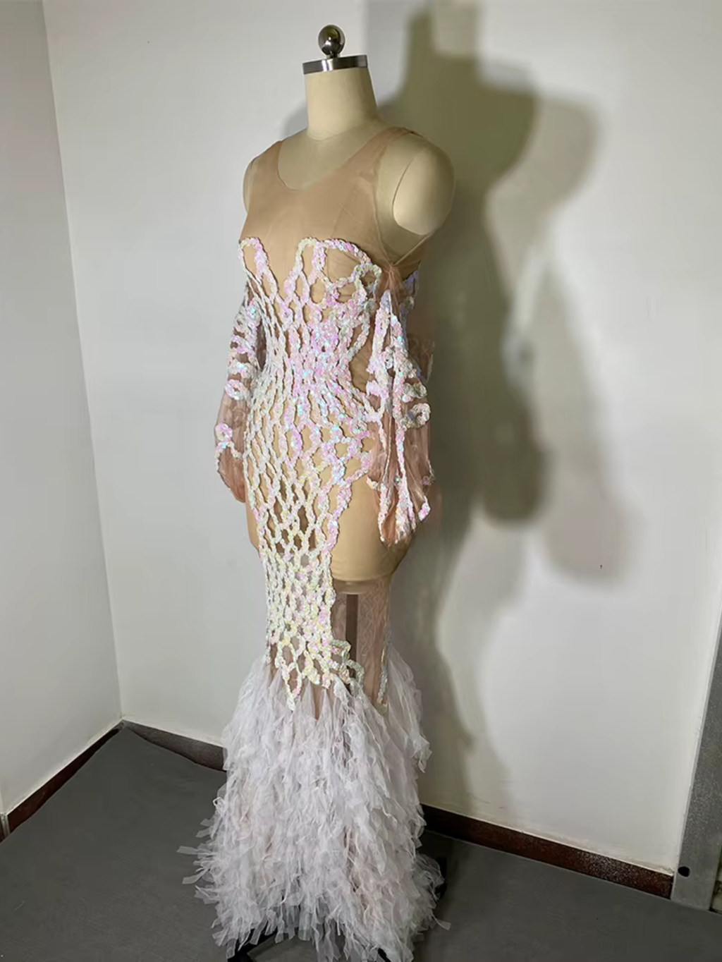 White Sequence Dress