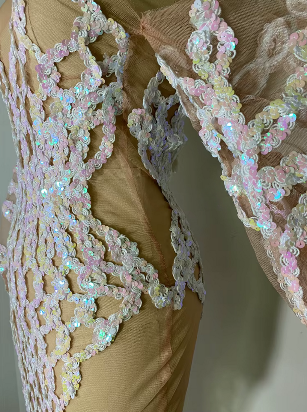 White Sequence Dress
