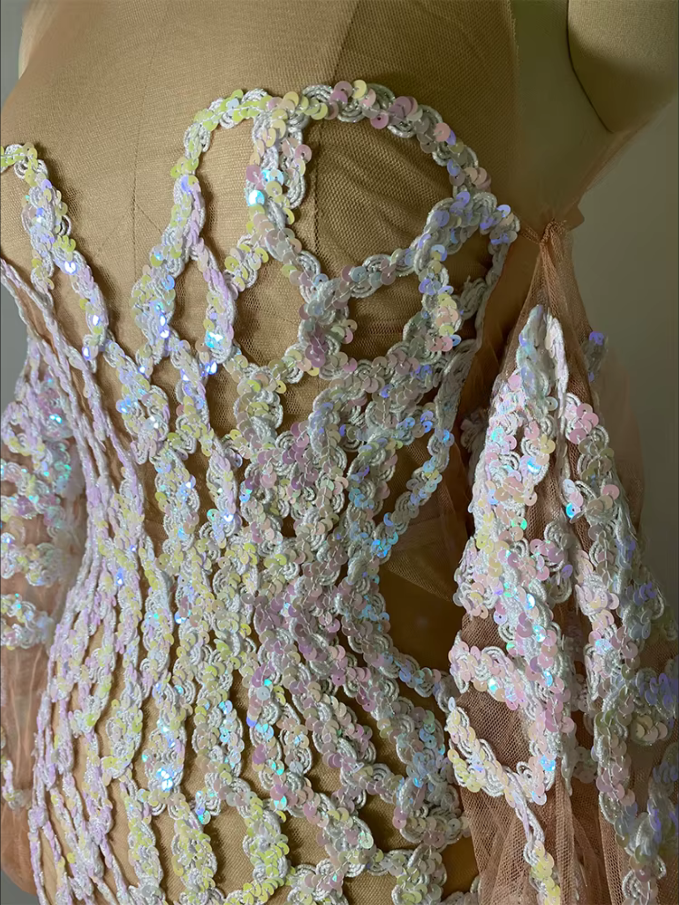 White Sequence Dress