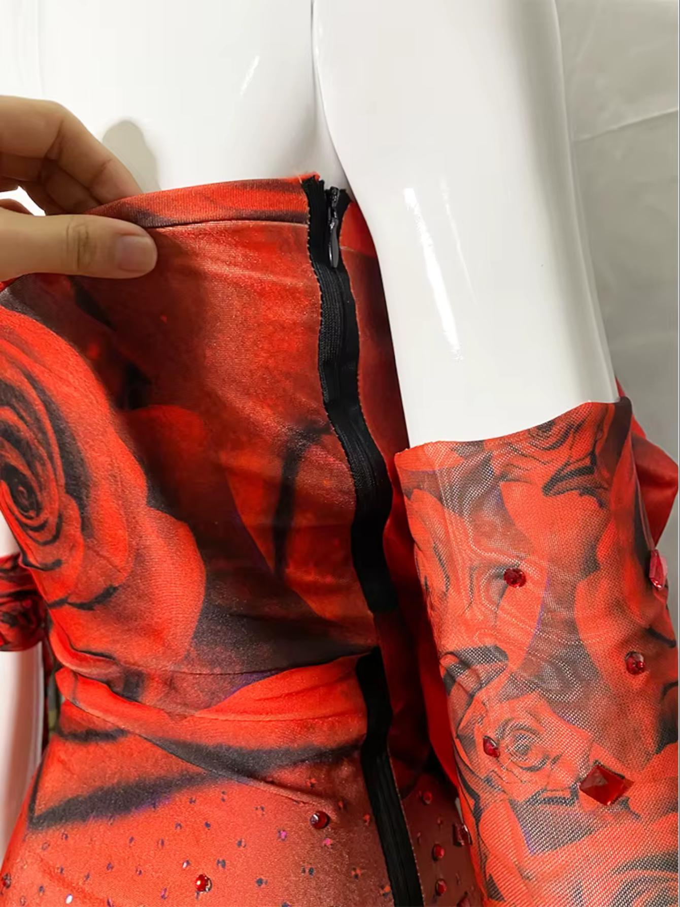 Red Rose Flower Drag Queen Monokini Set