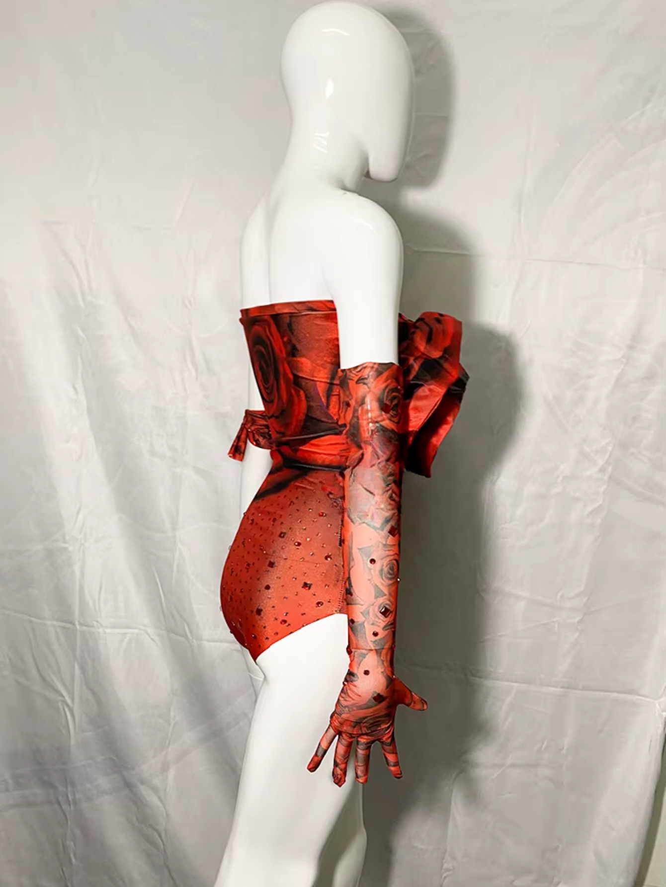 Red Rose Flower Drag Queen Monokini Set