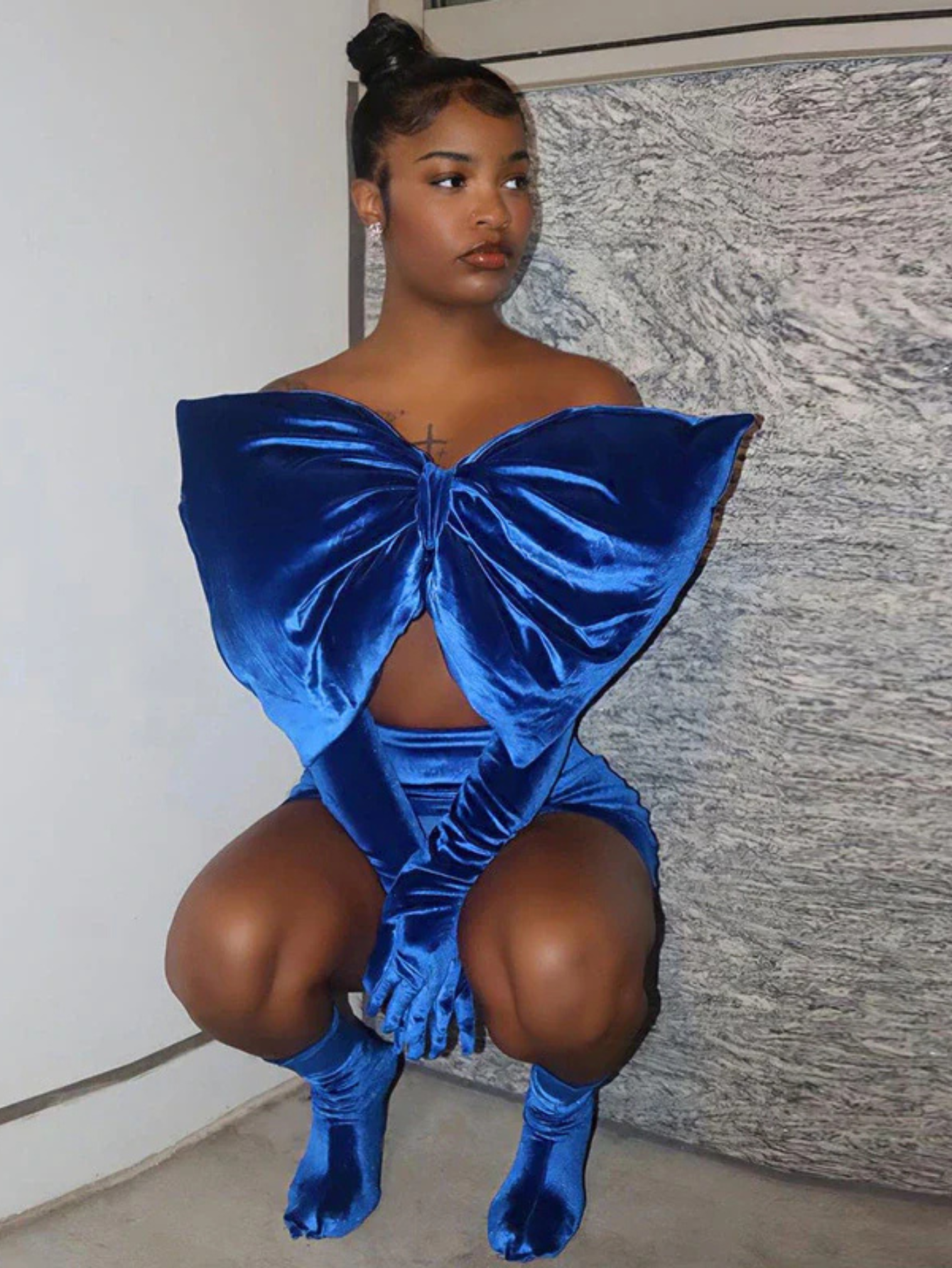 Bow Mini Skirt Party Dress