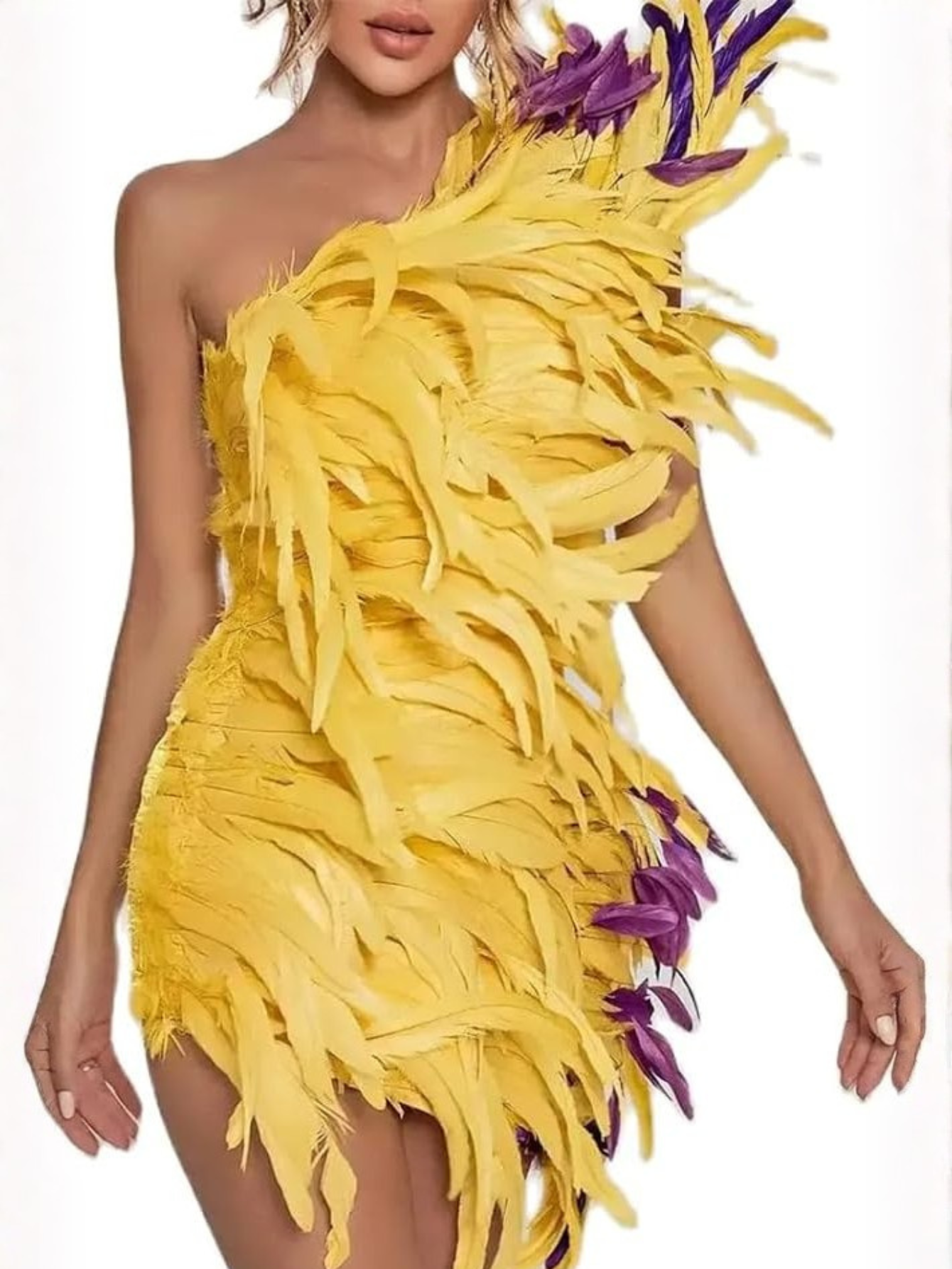 Yellow Feather Dress