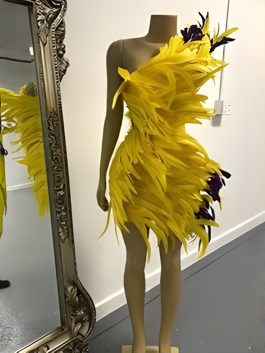 Yellow Feather Dress