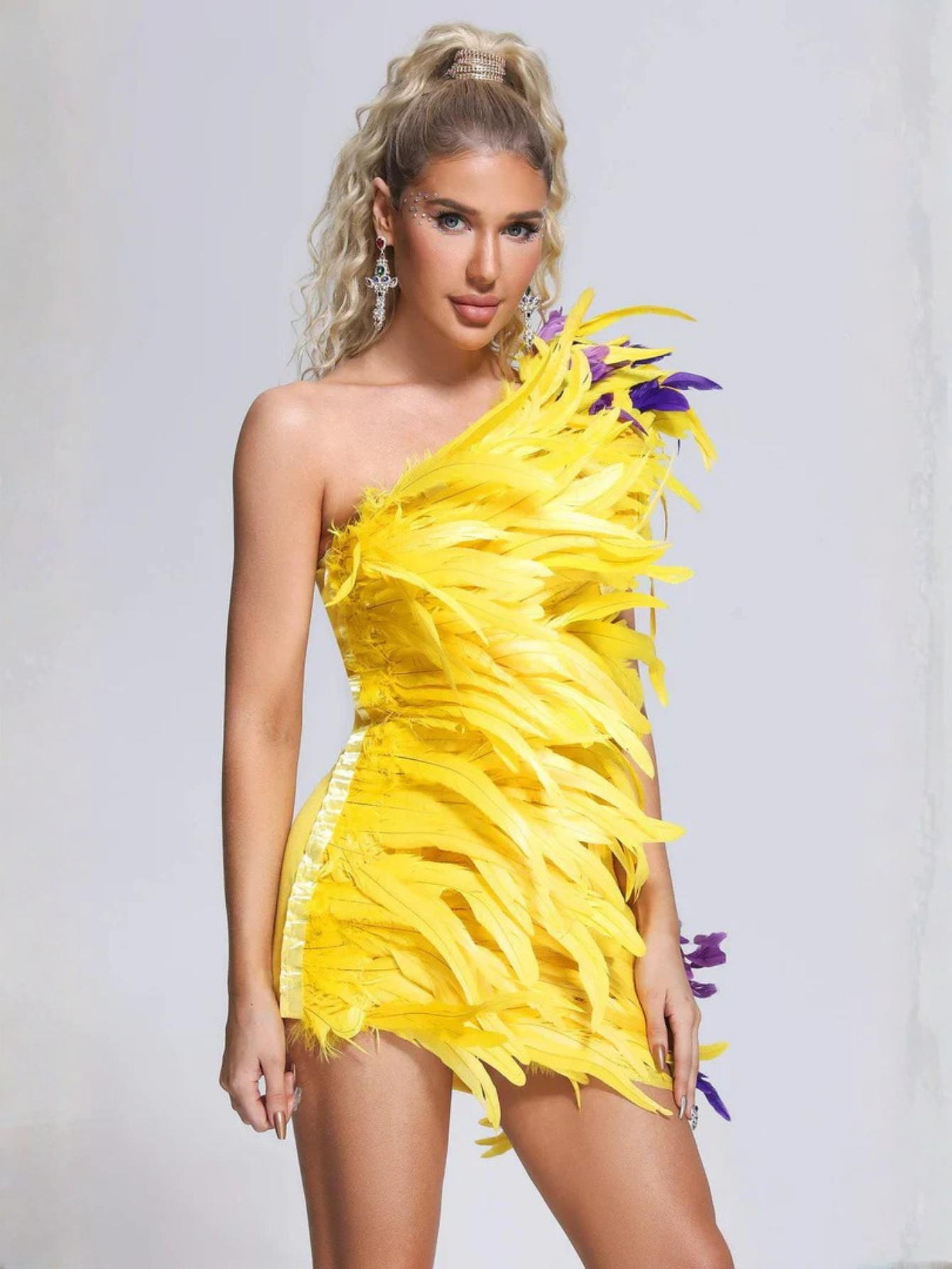 Yellow Feather Dress