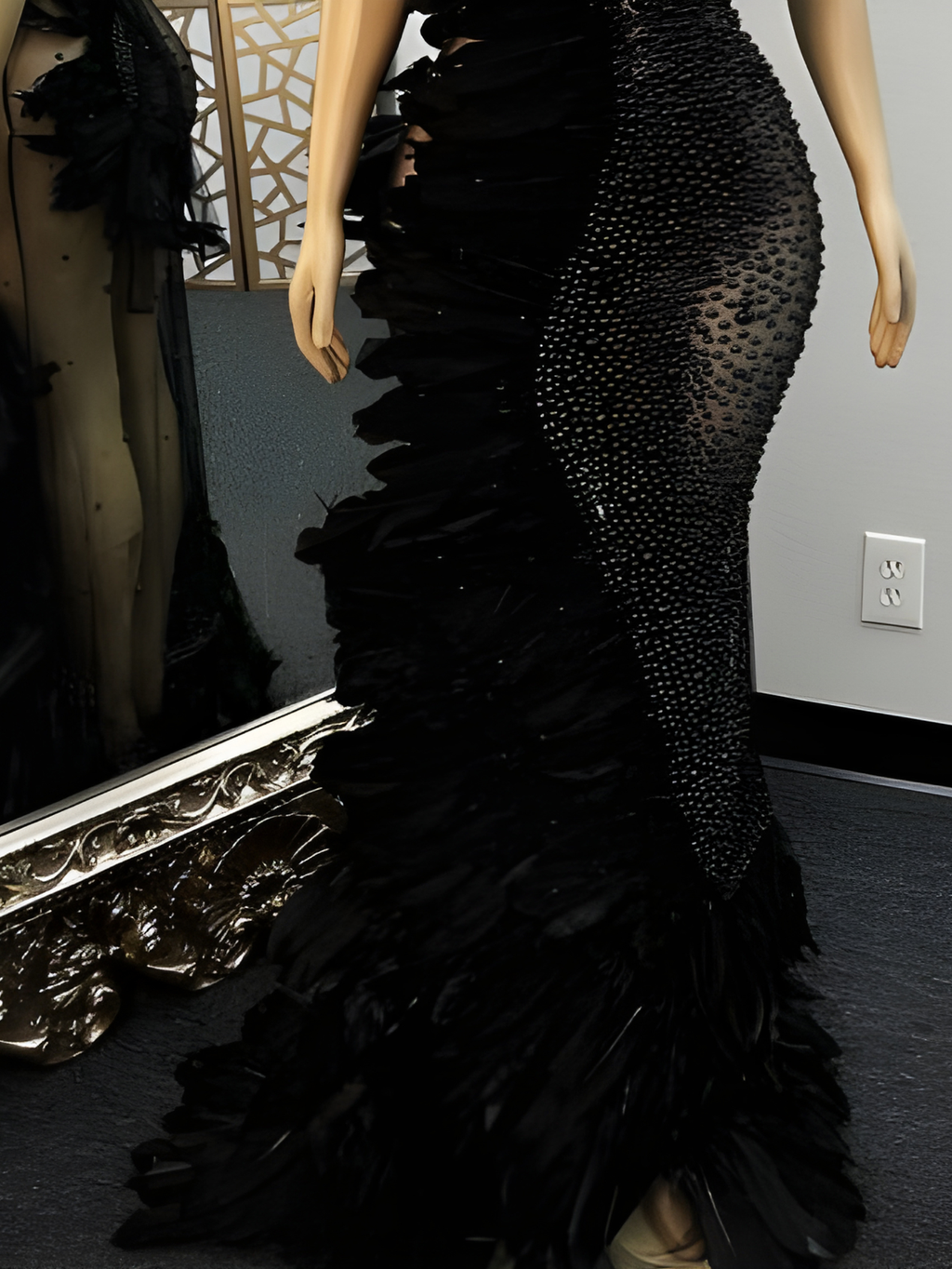 Black Feather Dress