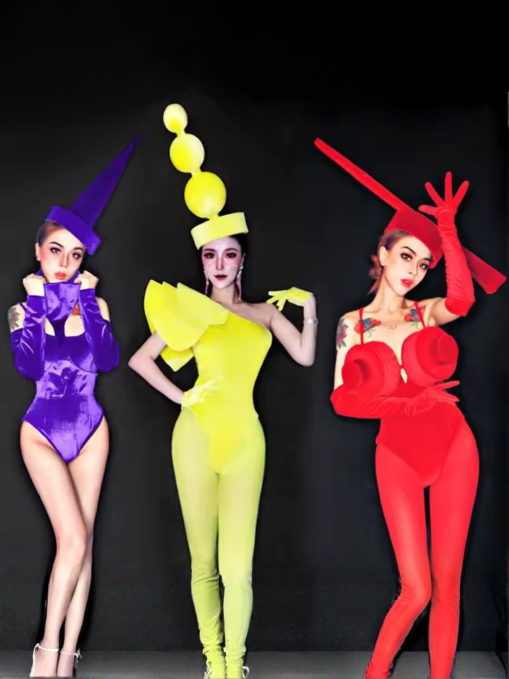 Red Drag Queen Hat Monokini Costume