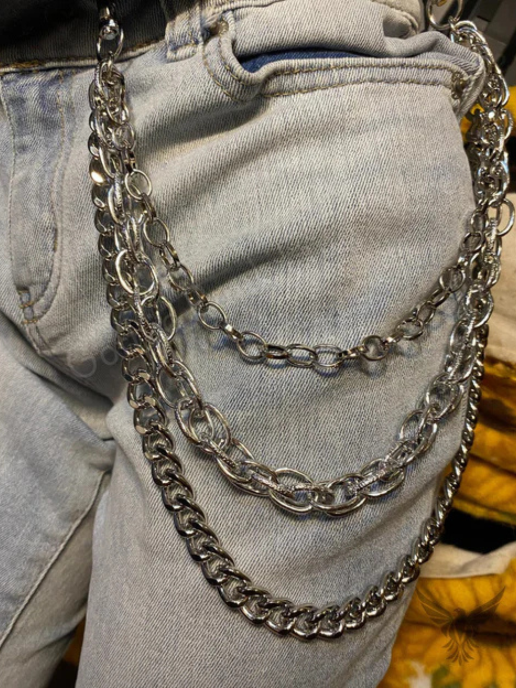 Layered 3 Row Pants Chain