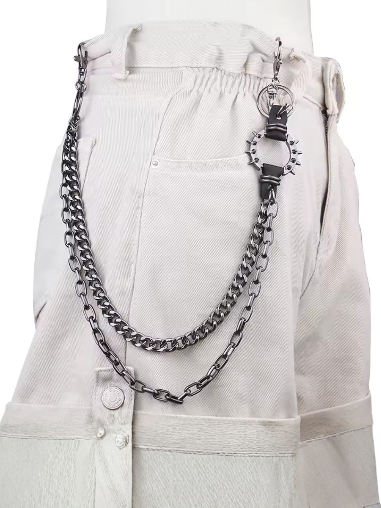 Gold Spiked O-Ring Wallet Chain