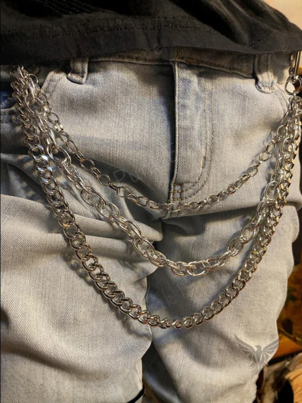 Layered 3 Row Pants Chain