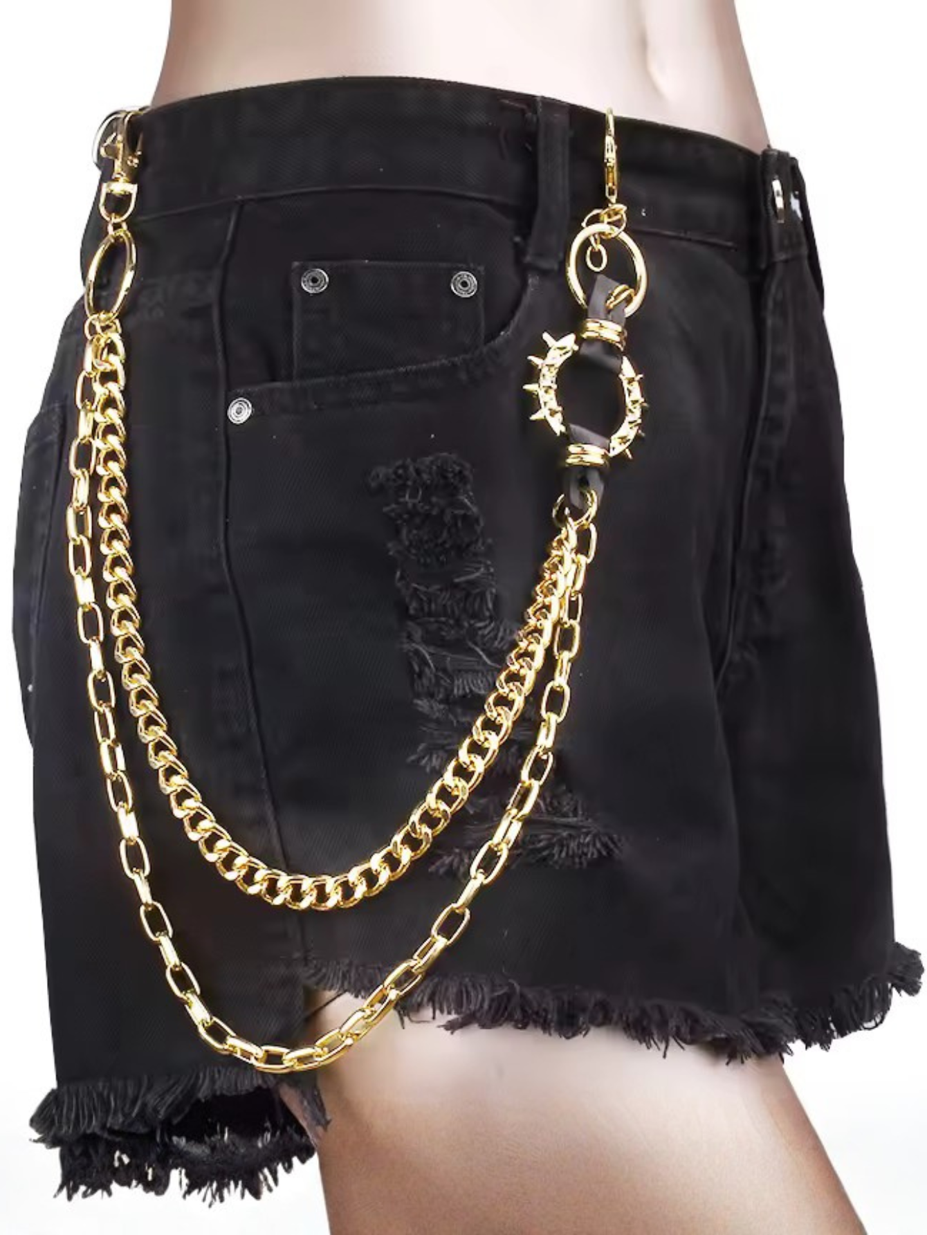 Spiked O Ring Pants Chain