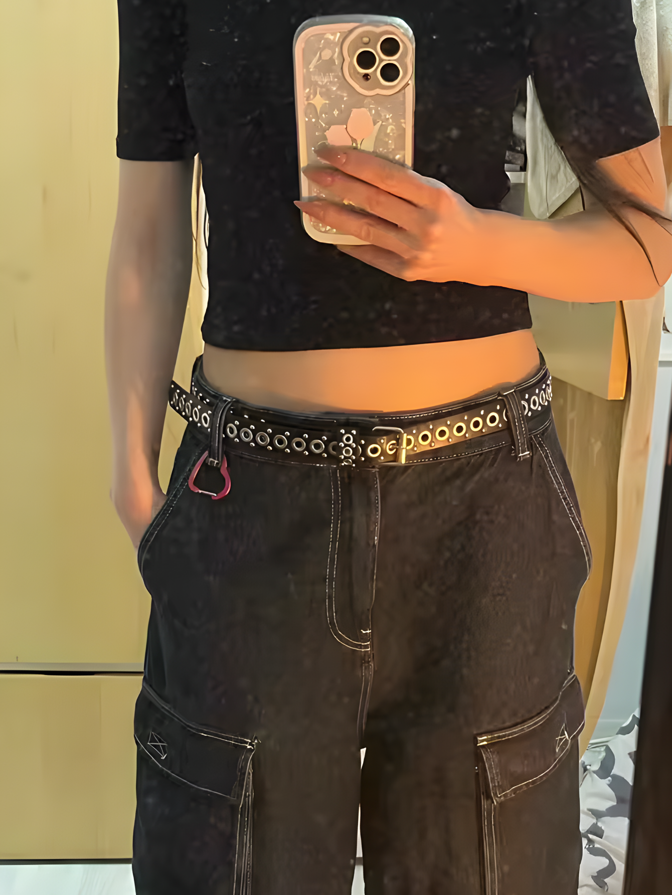 Grommet Black Belt Plus Size
