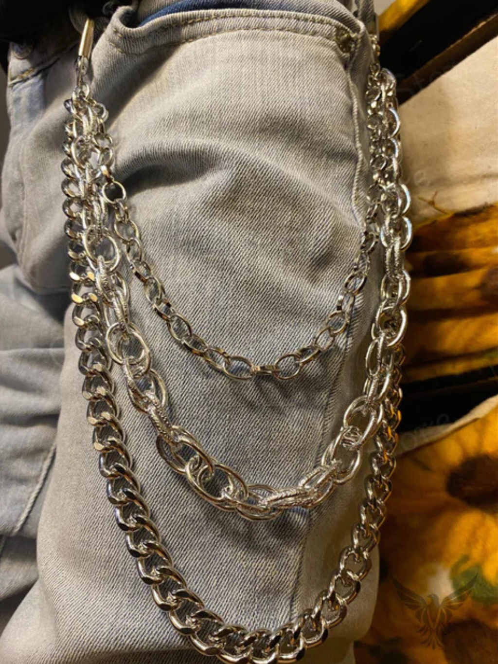 Layered 3 Row Pants Chain