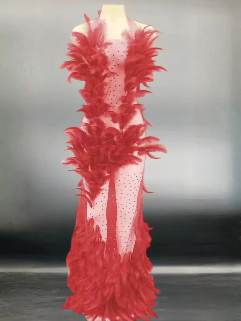 Drag Queen Feather Dress
