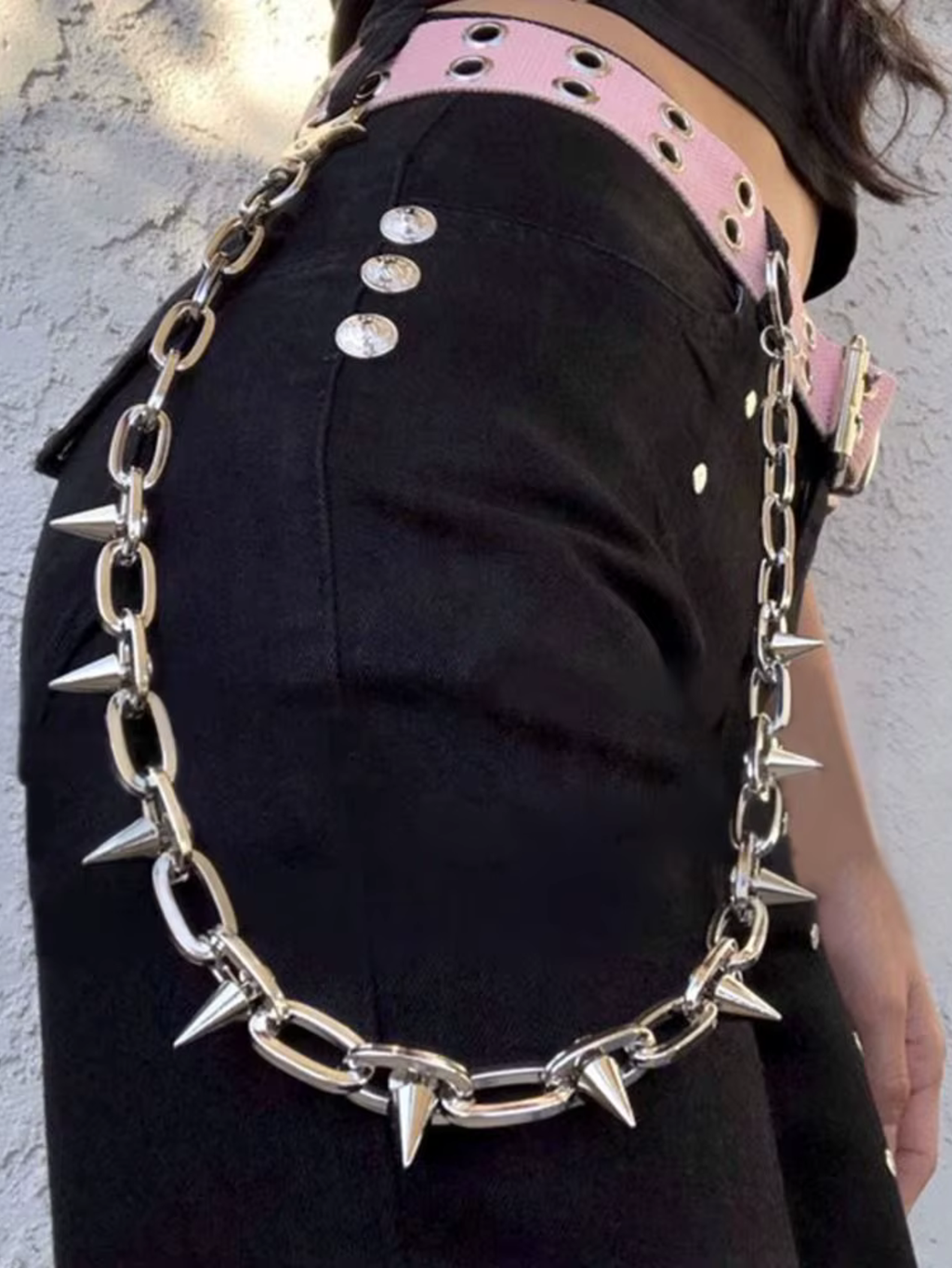 Spiked Punk Wallet Chain Emo