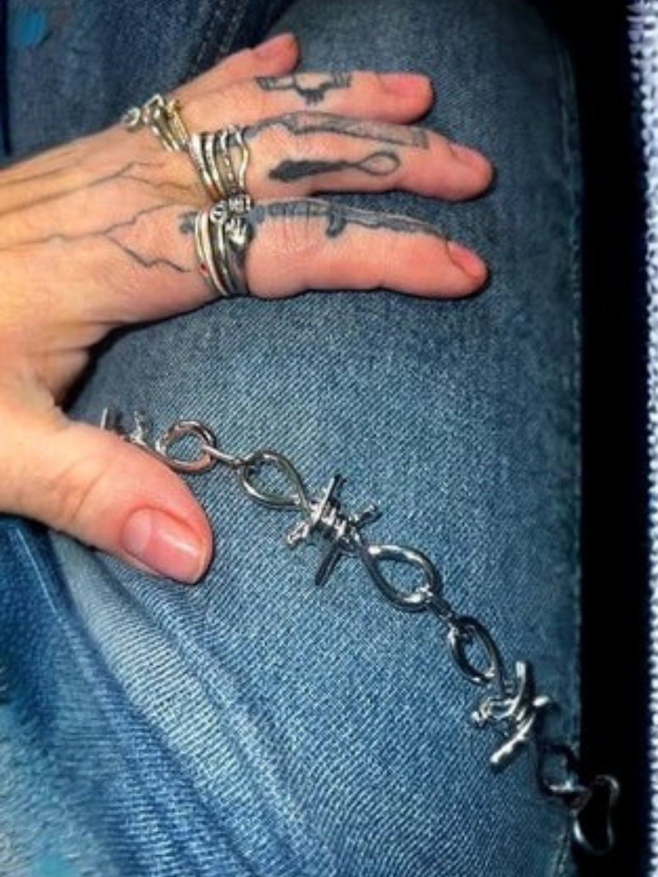 Spiked Barbed Wire Wallet Chain
