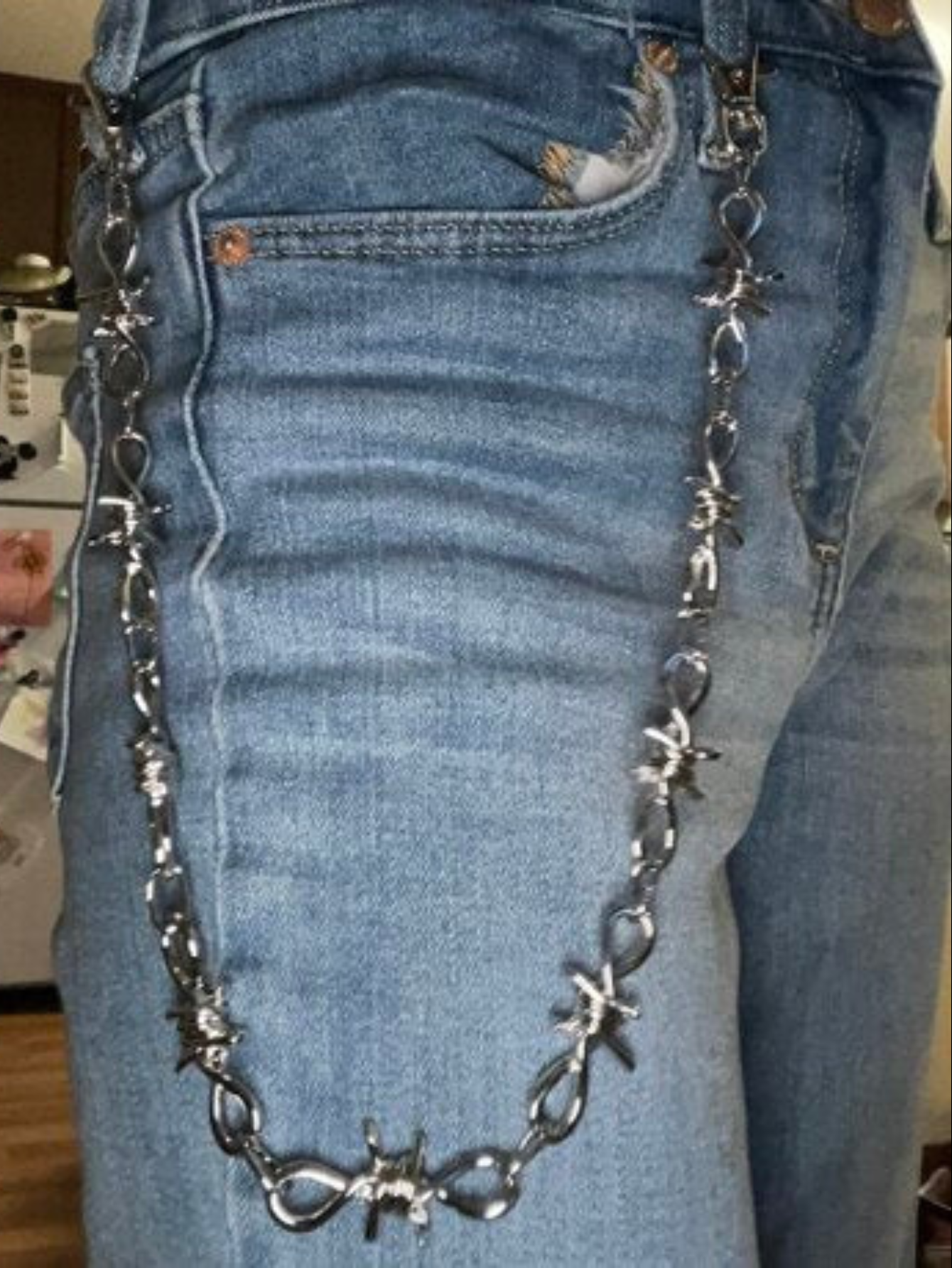 Spiked Barbed Wire Wallet Chain