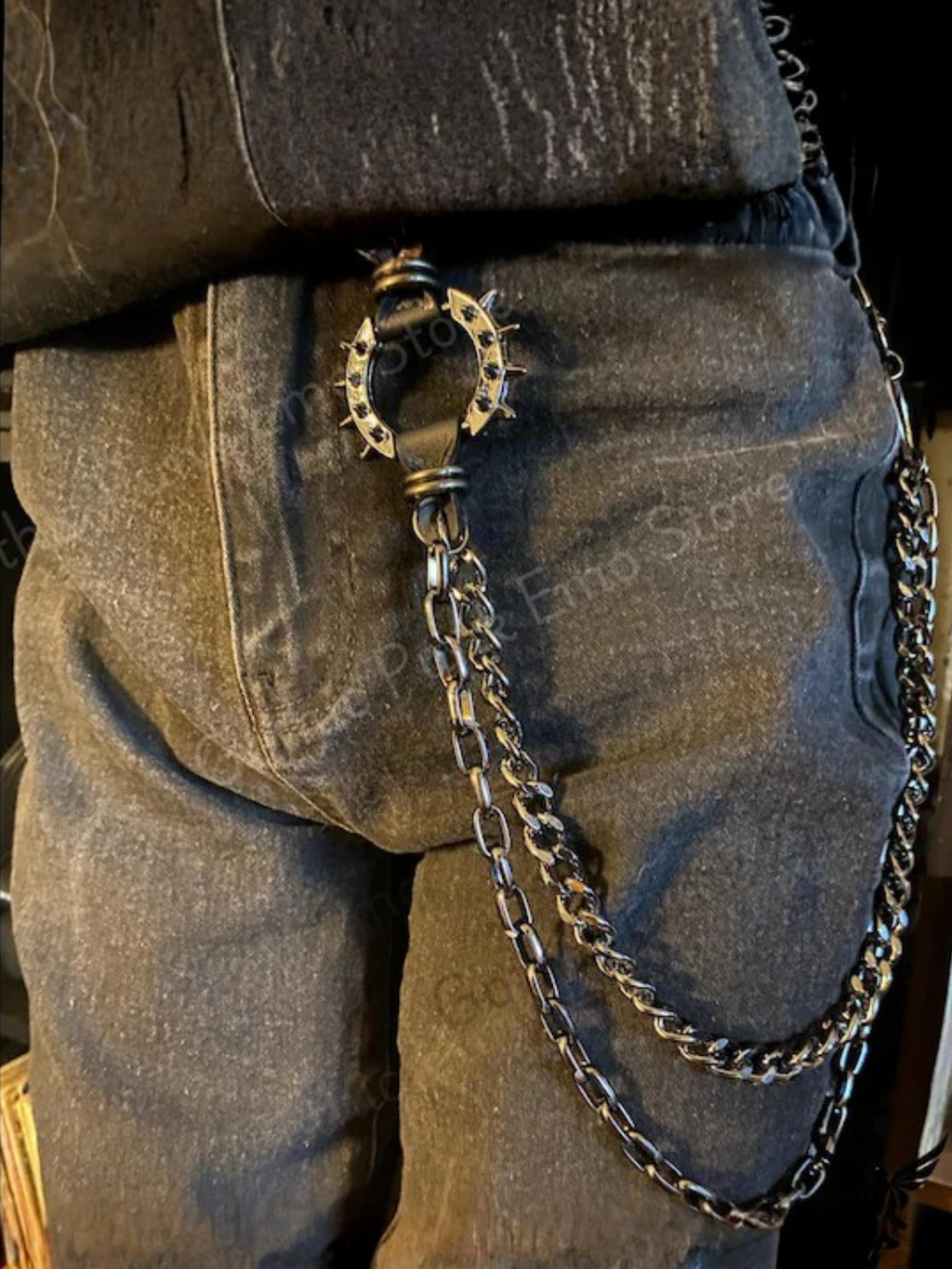 Spiked O Ring Pants Chain