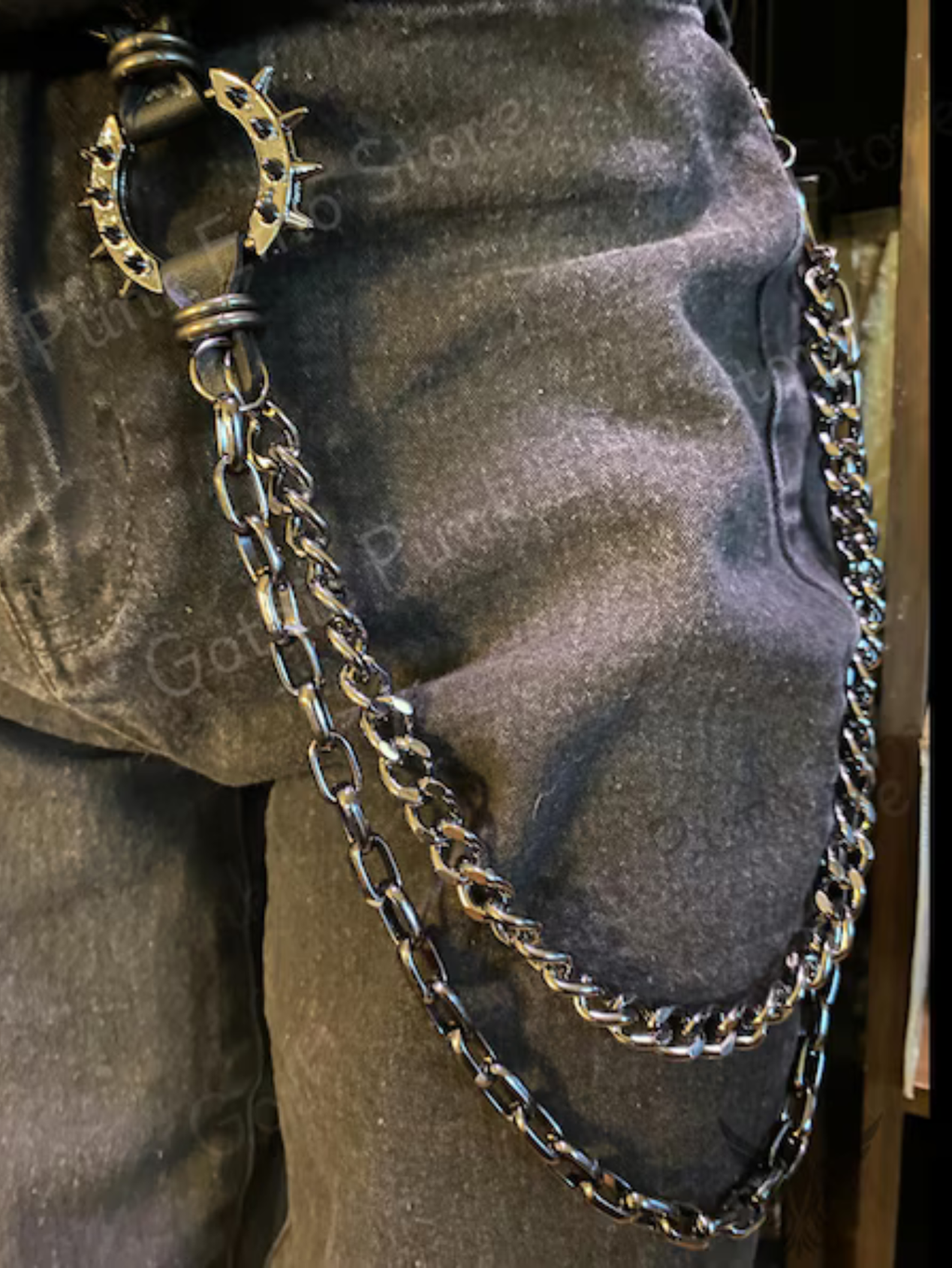 Spiked O Ring Pants Chain