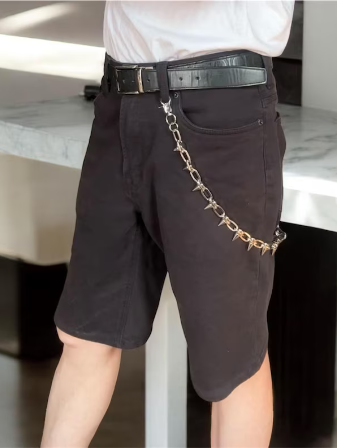 Spiked Punk Wallet Chain Emo