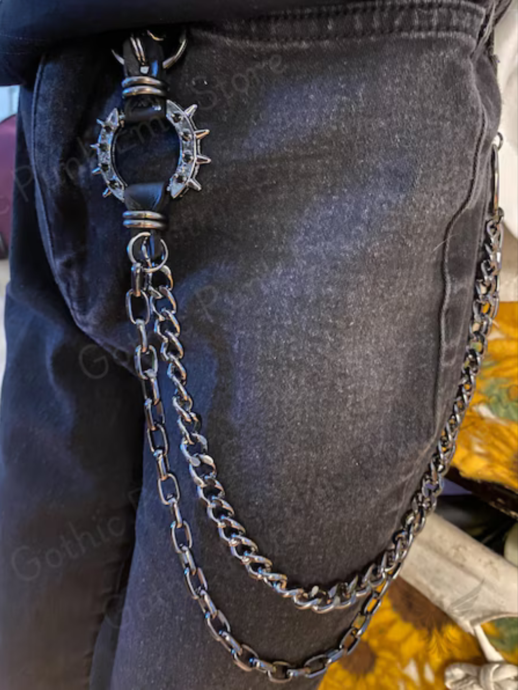 Spiked O Ring Pants Chain