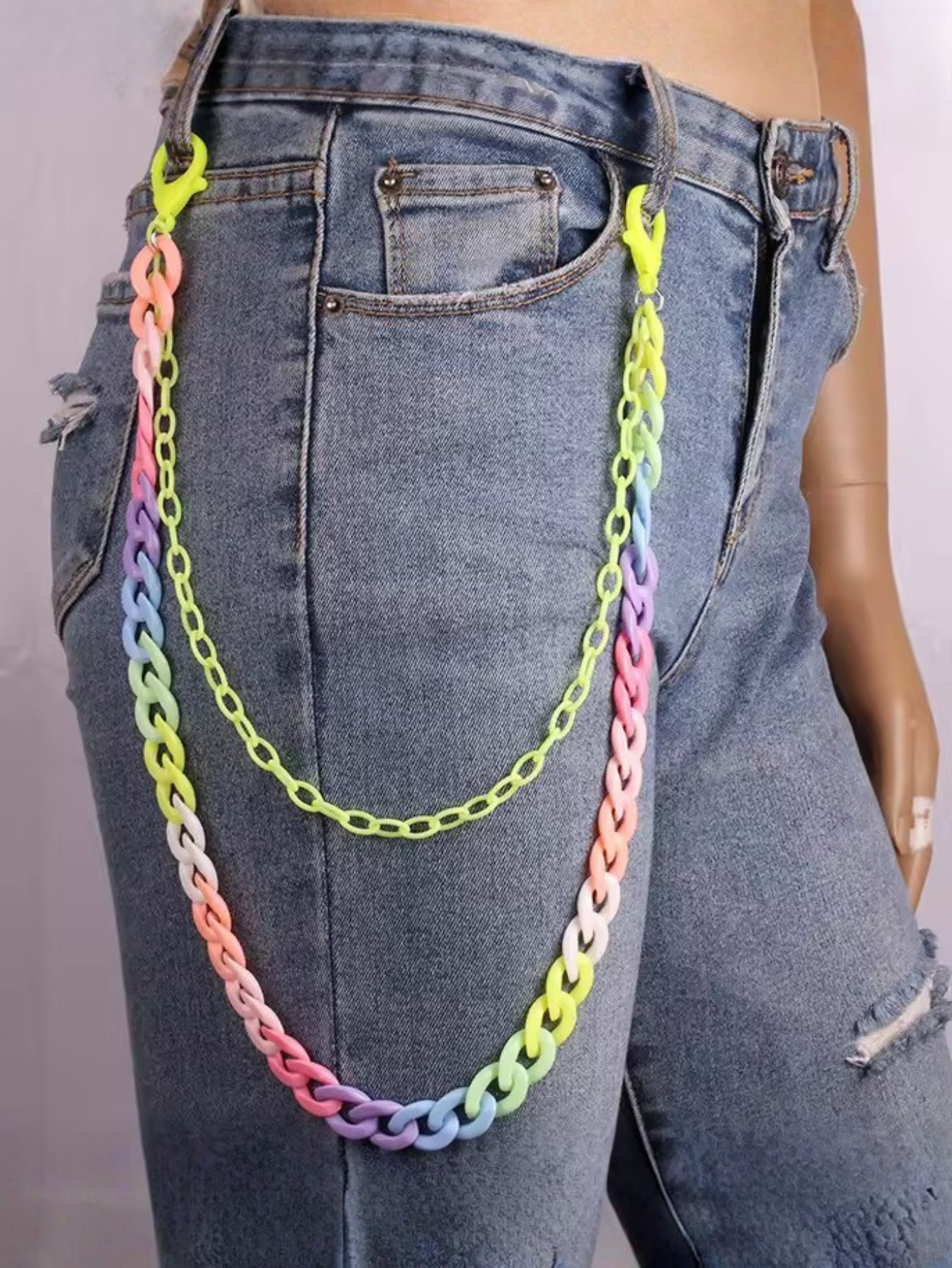 Kandi Hot Pink Pants Chain