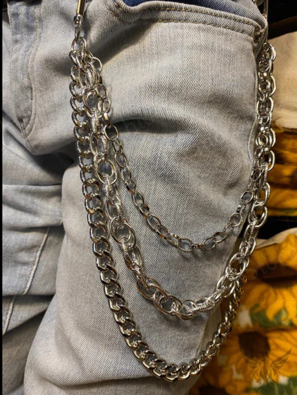 Layered 3 Row Pants Chain