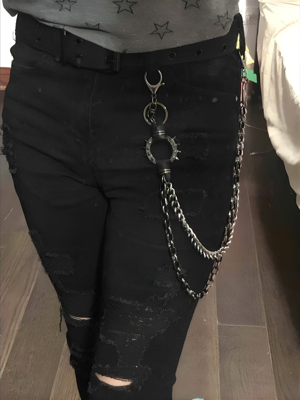 Spiked O Ring Pants Chain