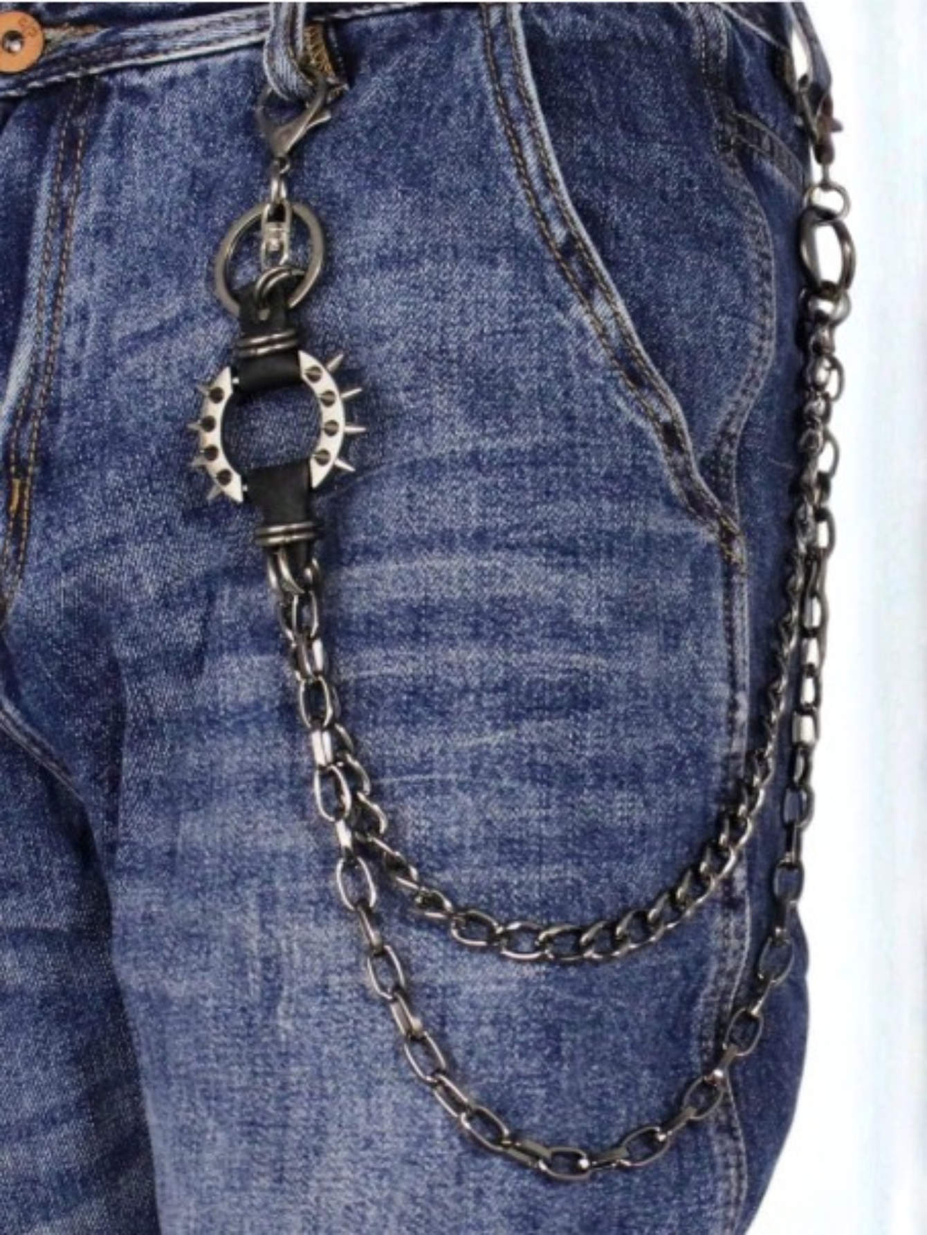 Spiked O Ring Pants Chain