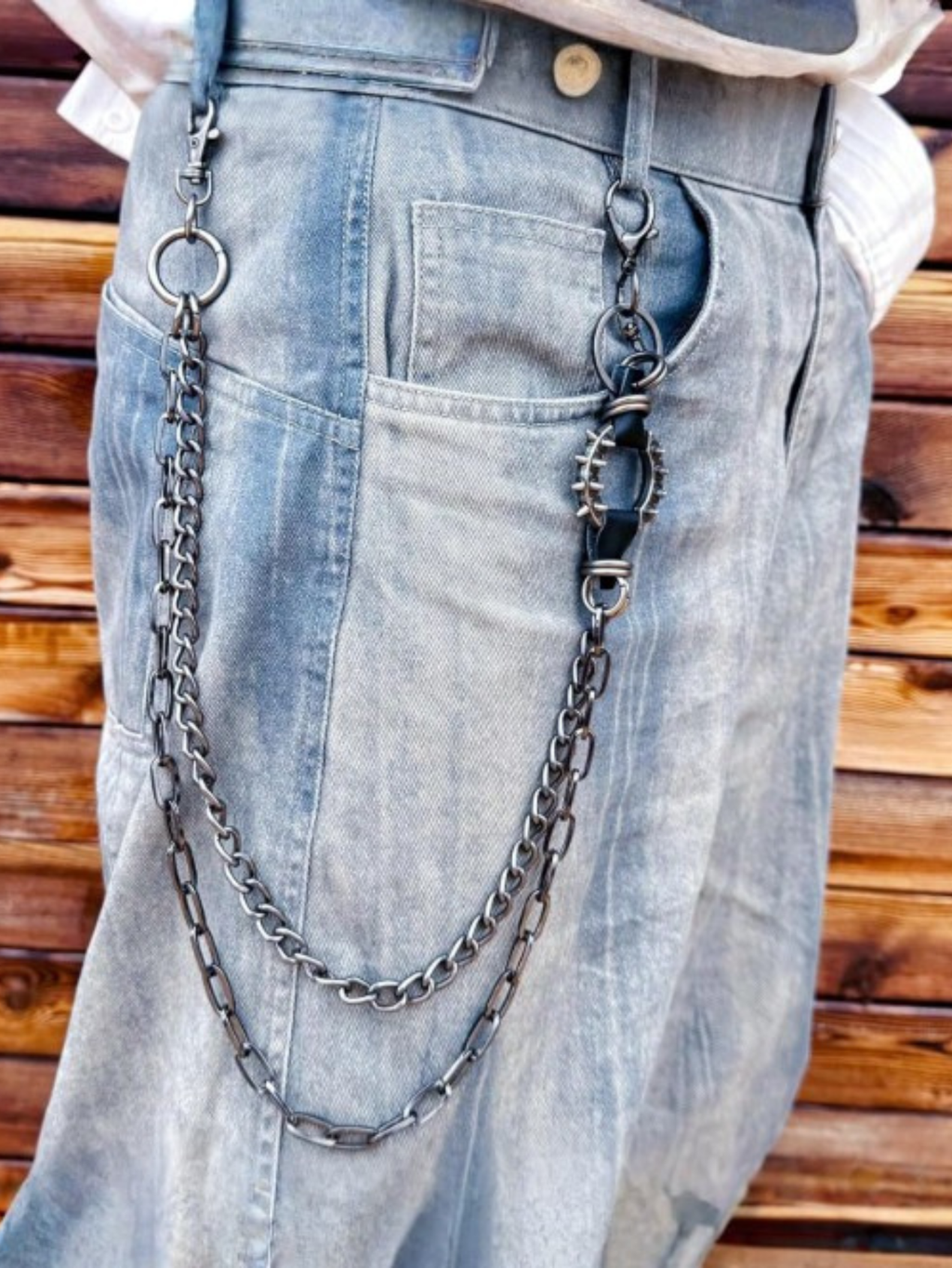 Spiked O Ring Pants Chain