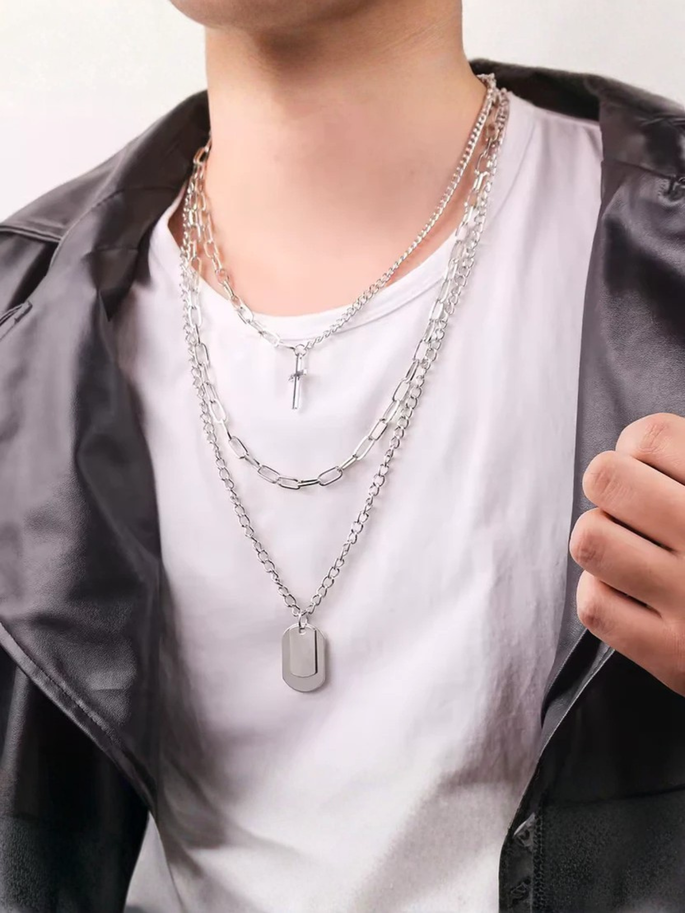 Cross 3Pcs Layer Necklace