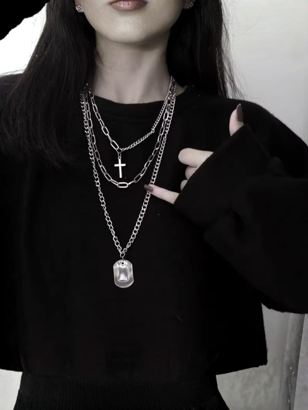 Cross 3Pcs Layer Necklace
