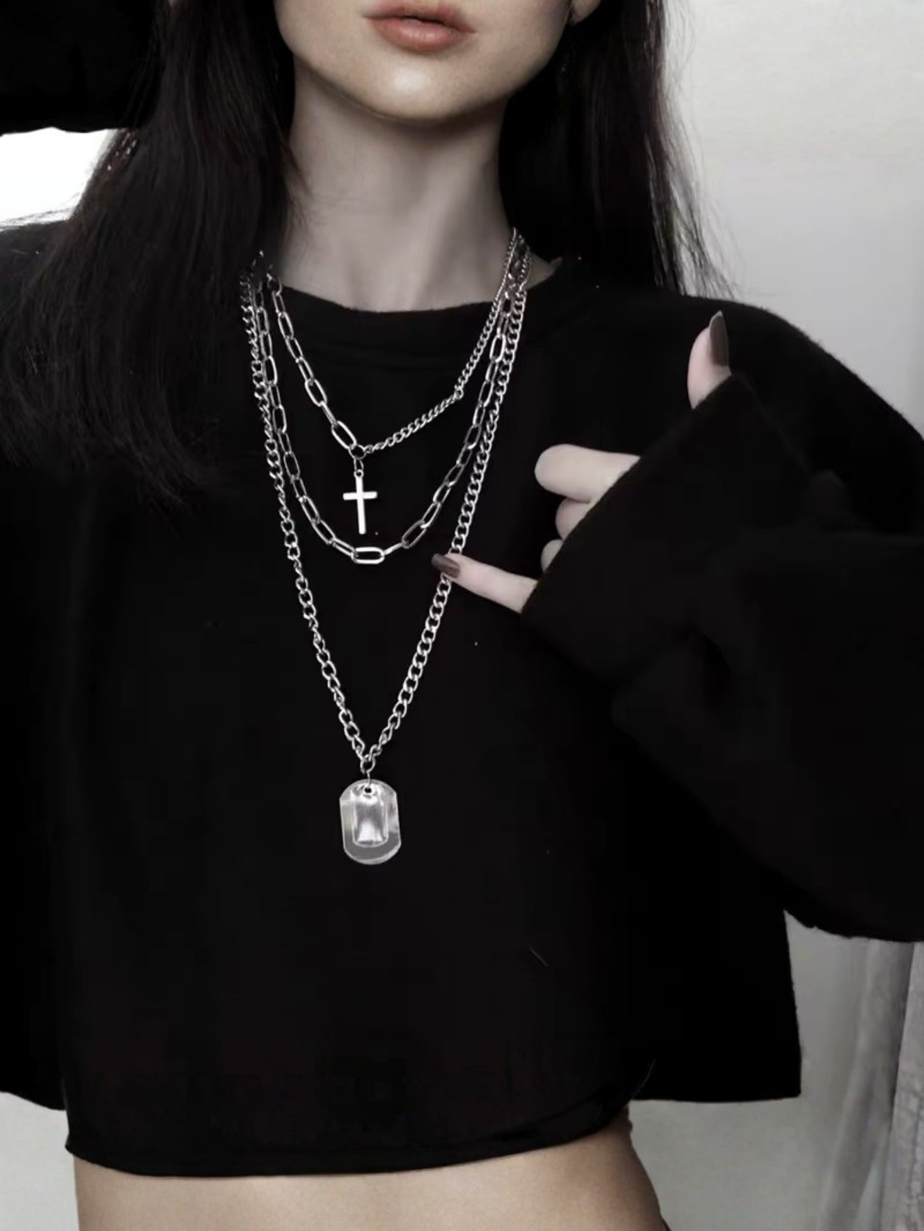Cross 3Pcs Layer Necklace