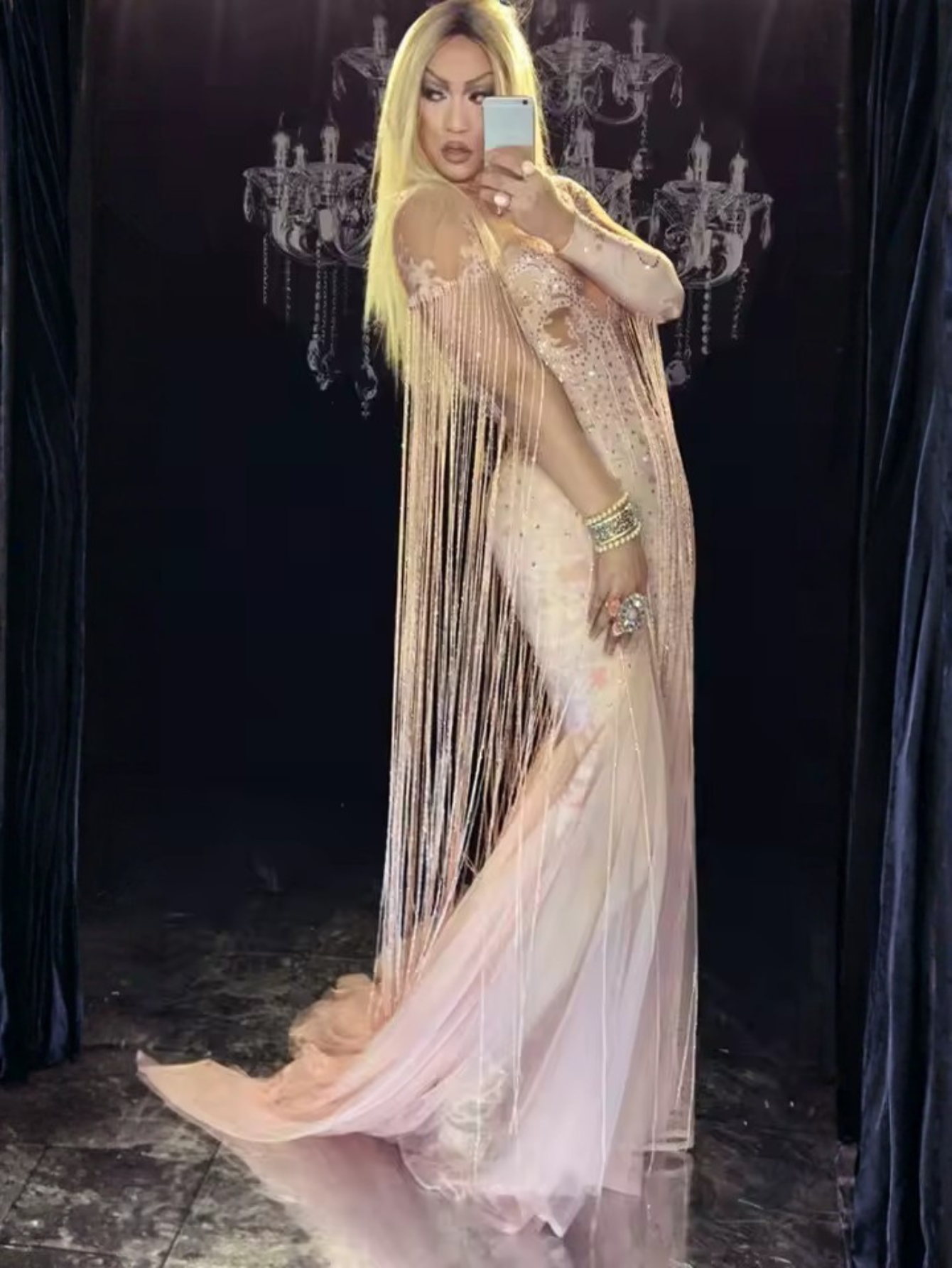 Pink Sheer Drag Queen Dress
