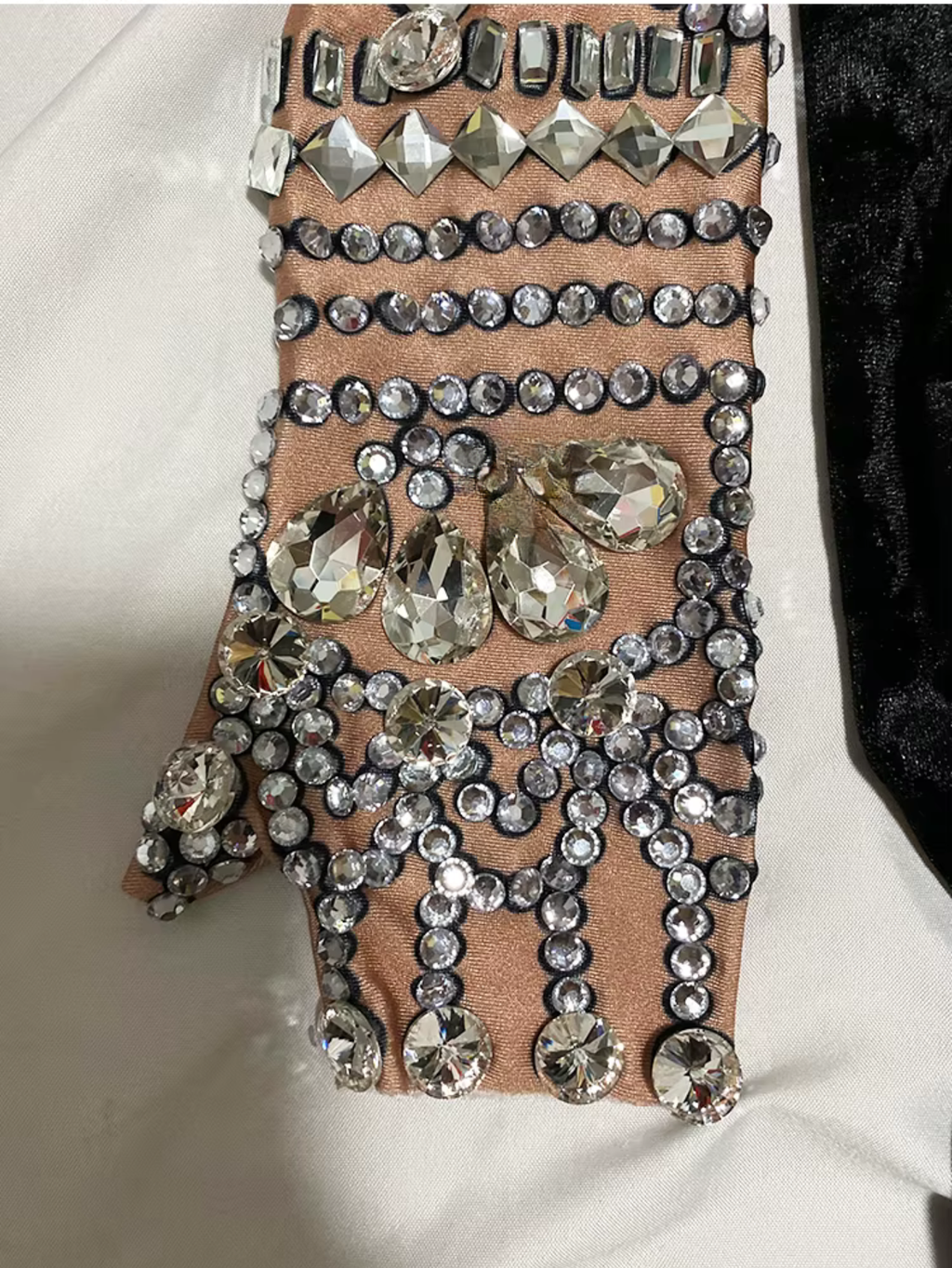Velvet Black Rhinestone Dress