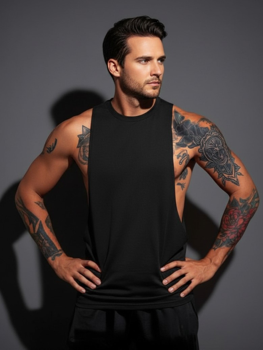 Deep Cut Muscle Tank Top Shirt