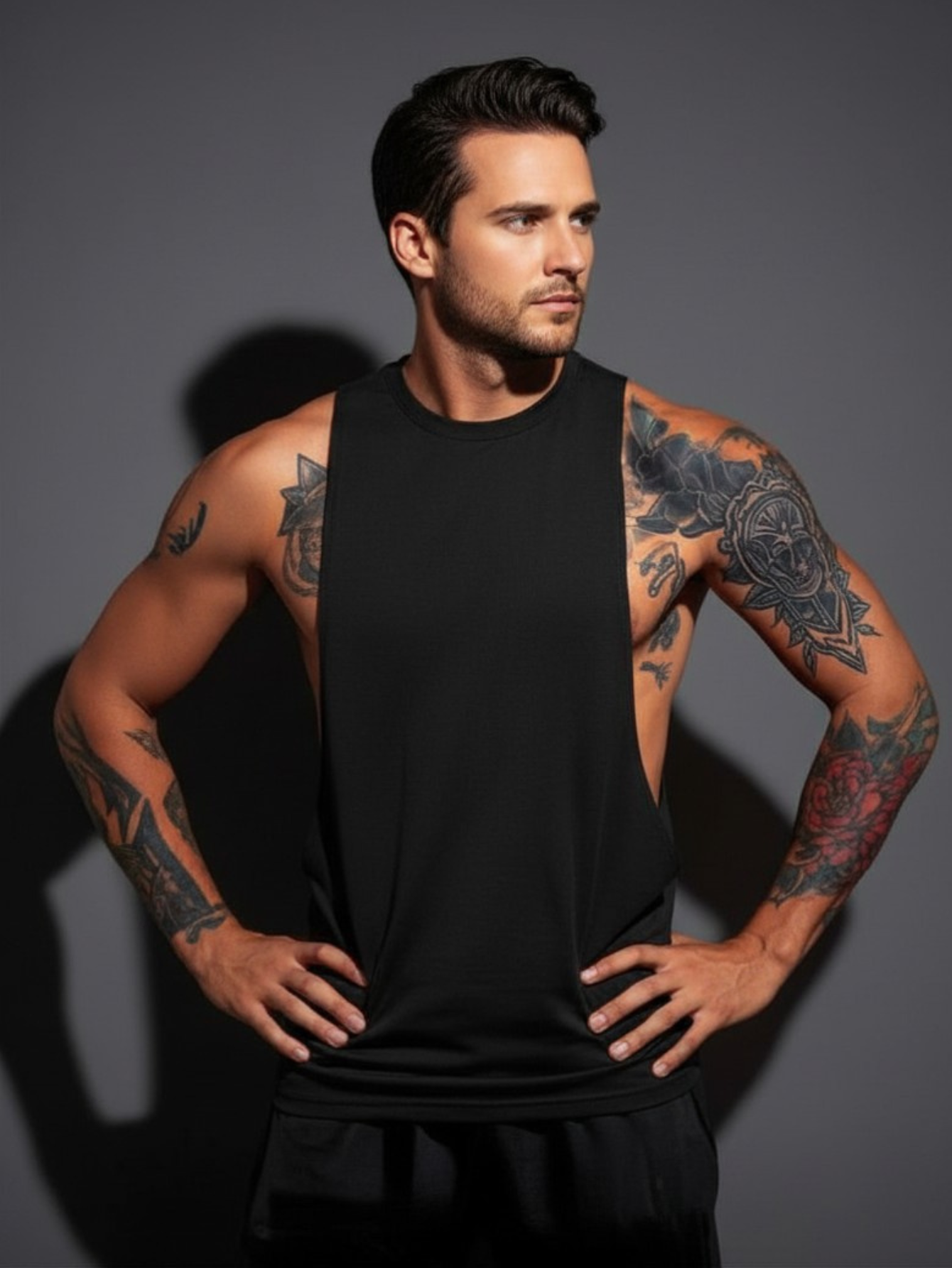 Deep Cut Muscle Tank Top Shirt
