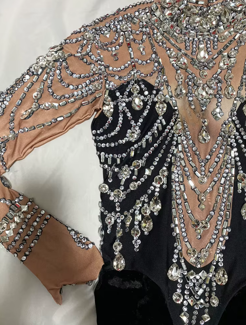 Velvet Black Rhinestone Dress