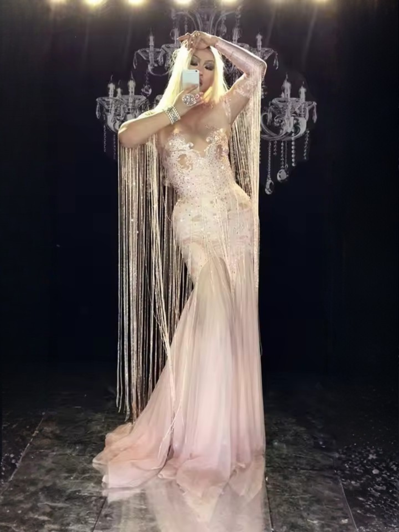 Pink Sheer Drag Queen Dress