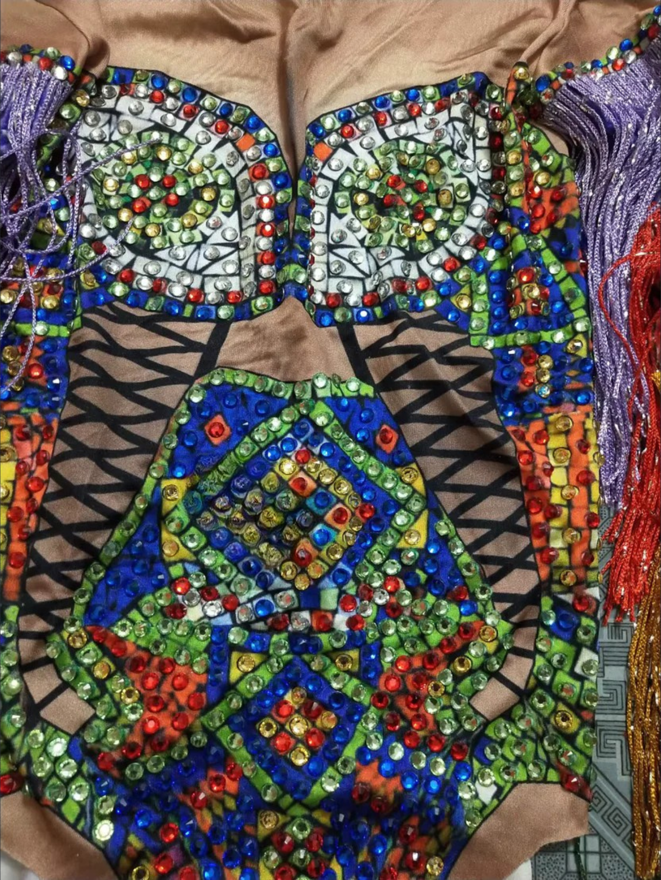 Diamond Rainbow Monokini Fringe Costume
